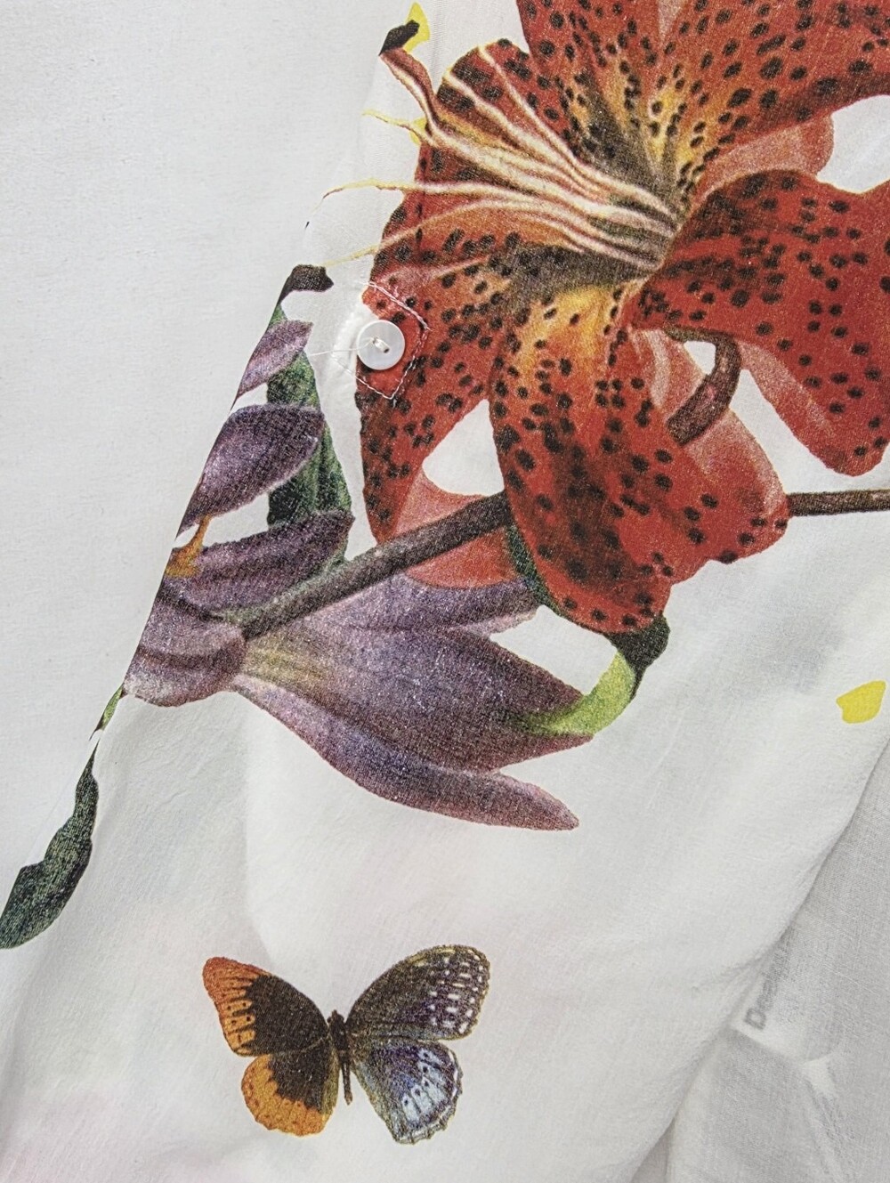 Desigual XL Bird Butterfly Floral Graphic Print Boho Artsy Blouse - Picture 16 of 16